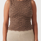 Mila Textured Tank - Cacao