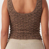 Mila Textured Tank - Cacao