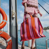 LMND Rialto Large Tote - Mandarina/Plumeria/Fig Stripe