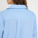 LMND Chiara Long Sleeve Shirt - Pinstripe Powder Blue/Navy