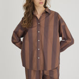 LMND Chiara Long Sleeve Shirt - Macchiato Stripe