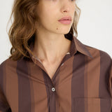 LMND Chiara Long Sleeve Shirt - Macchiato Stripe