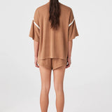 Arcaa Orlando Oversized Tee - Pecan & Cream