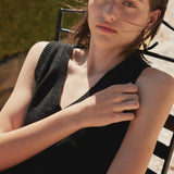 Emma Organic Cotton Vest - Black