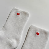 LeBon Embroidered Cloud Socks - White & Heart
