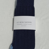 LeBon Extended Cashmere Classic Socks - Navy