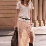 Spell Labyrinth Lace Maxi Skirt - Peach Bliss