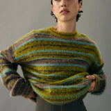 Nagnata Alpaca Stripe Sweater - Antique Moss
