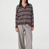 Arcaa Annika Pant - Taupe/Blue Pinstripe