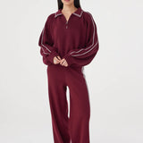 Arcaa Emery Pant - Merlot & Cream