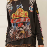 Spell Pajarito Long Sleeve Top - Charcoal