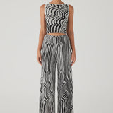 Ripple Stripe Cotton Blend Knit Pant