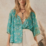 Elysian Short Sleeve Blouse - Jade