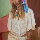 Spell Free Love Lace Crop - Vintage Cream