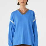 Arcaa Eden Long Sleeve Tee - Royal Blue & Espresso