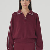 Arcaa Nella Zip Sweater - Merlot & Cream