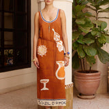 Alemais Soleil D'Amour Silk Midi Dress