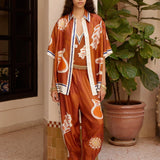 Alemais Soleil D'Amour Tapered Silk Pant