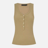 Camilla and Marc Nora Button Down Tank - Sepia