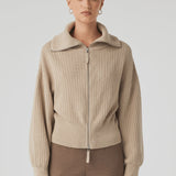 Quincy Zip Sweater - Taupe