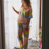 Corfu Organic Cotton Short Sleeve Shirt & Pant PJ Set