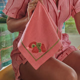 Berry Bliss Embroidered Linen 4P Napkin Set