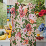 Rose Garden Linen Tea Towel