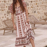Spell Petalwood Short Sleeve Maxi Dress - Dusty Rose