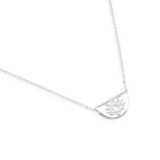 14k White Gold Mini Lotus Necklace